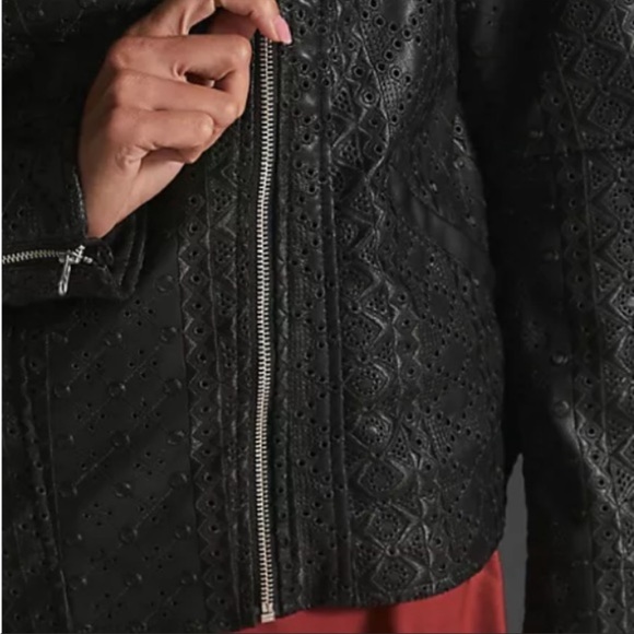 Anthropologie NWT Faux Leather Eyelet Jacket
Size M. - Picture 5 of 14